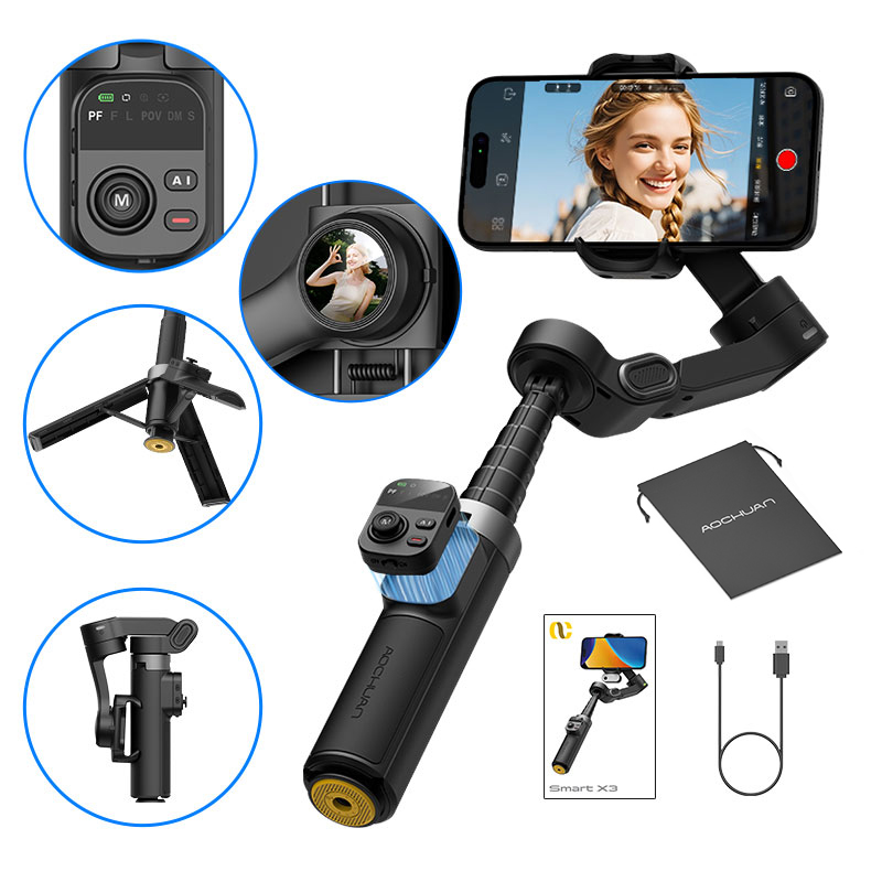 Selfie Stick Tripod - AOCHUAN Smart X3 360 ° Estabilizador