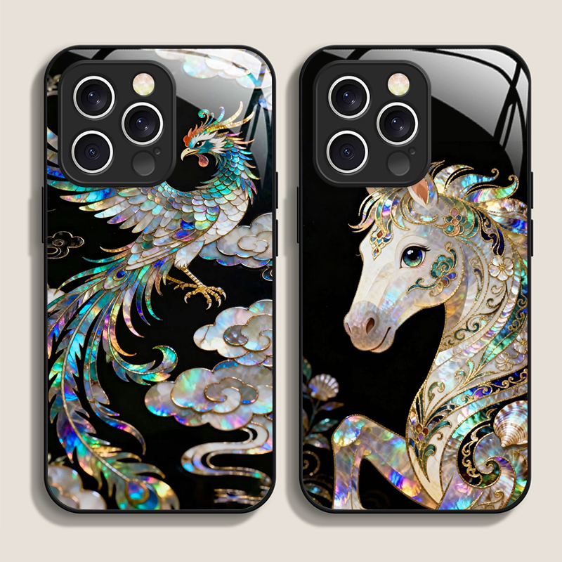 Tempered Glass Screen - Elegante Funda de Teléfono de Vidrio