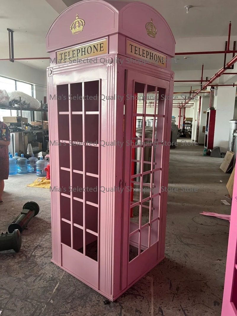 Phone Accessories London - Cabina Telefónica Británica Rosa, Estilo Retro