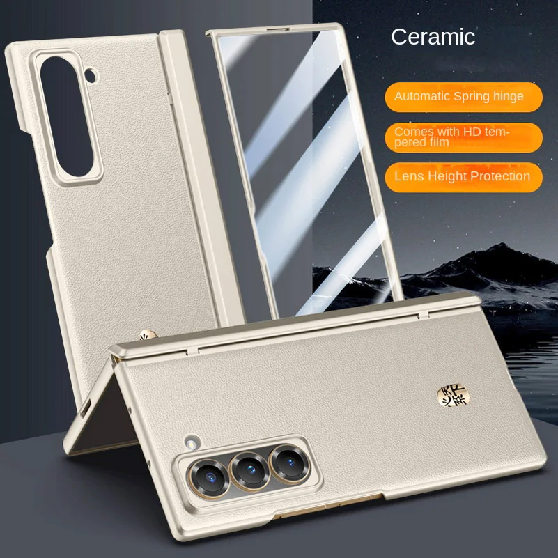 Tempered Glass Screen - Funda de teléfono de cuero de