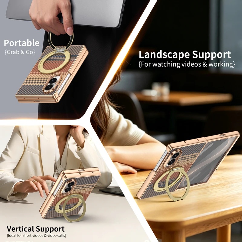 Funda de Cuero con Soporte Mag - Tempered Glass Screen reseña y precio
